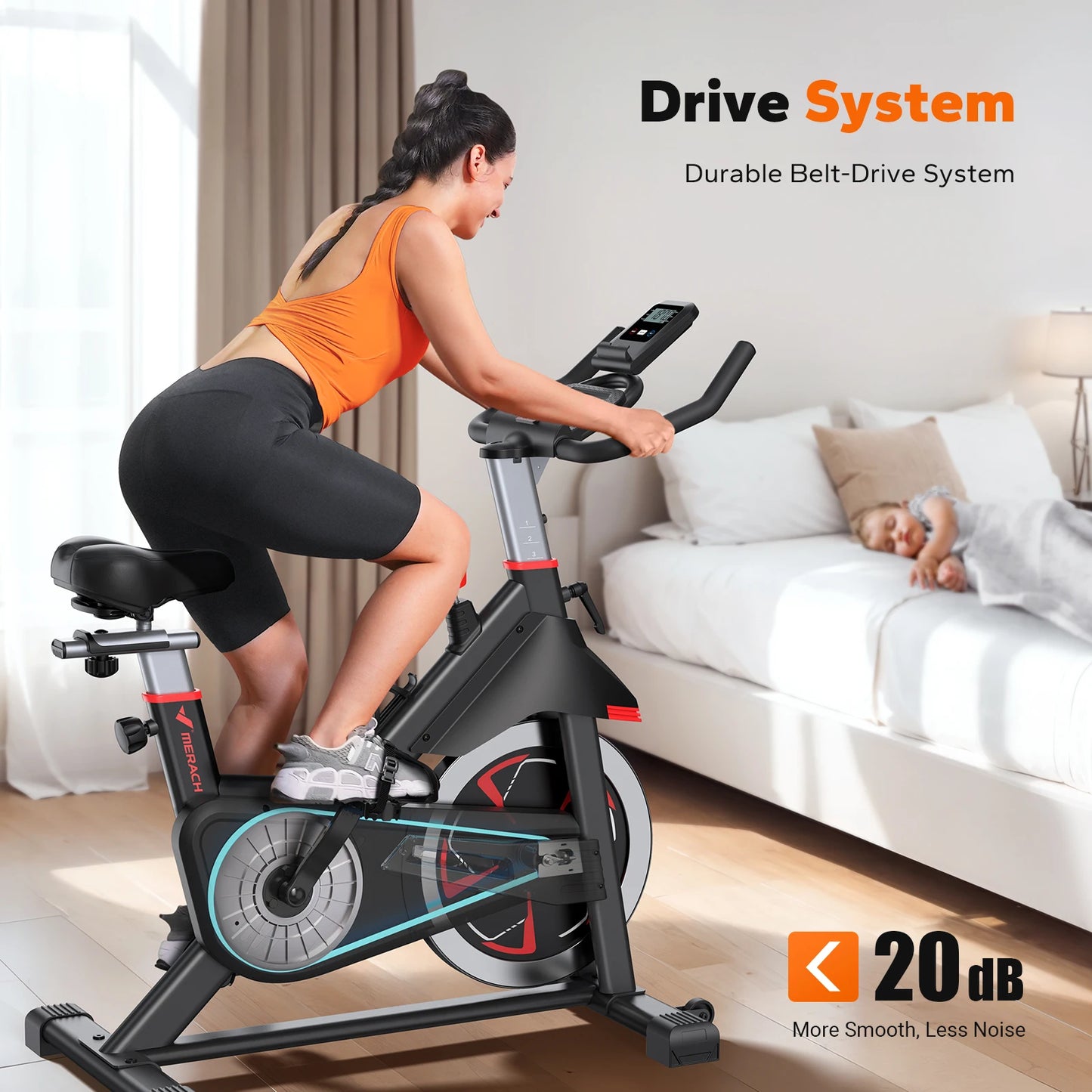 Merach Exercise Bike With Magnetic Resistance And Bluetooth