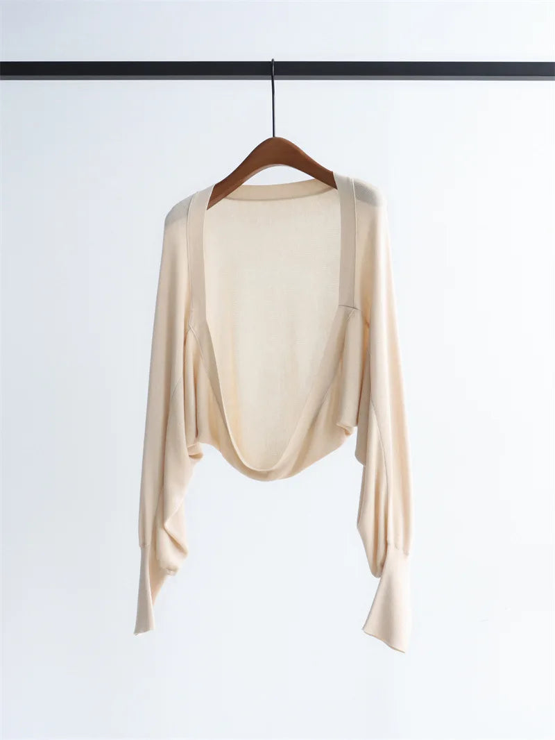 Womens Simple And Comfortable Long Sleeve Knit Sweater Top