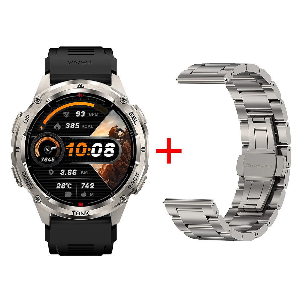 KOSPET Tank T3 Ultra 2 GPS Smartwatch Altimeter Barometer AMOLED