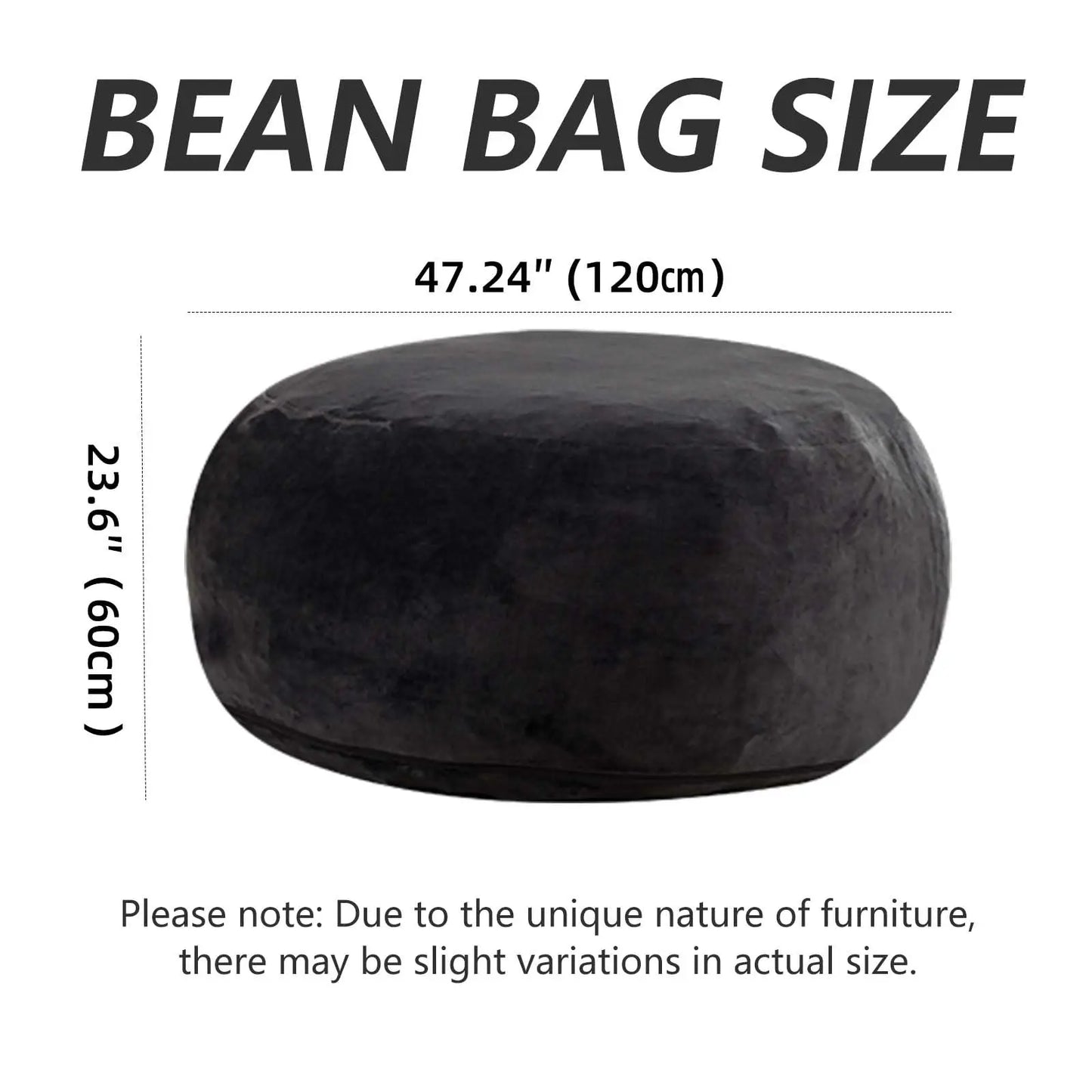 Memory Foam Adult Beanbag Chair With Washable Soft Flannel Cover