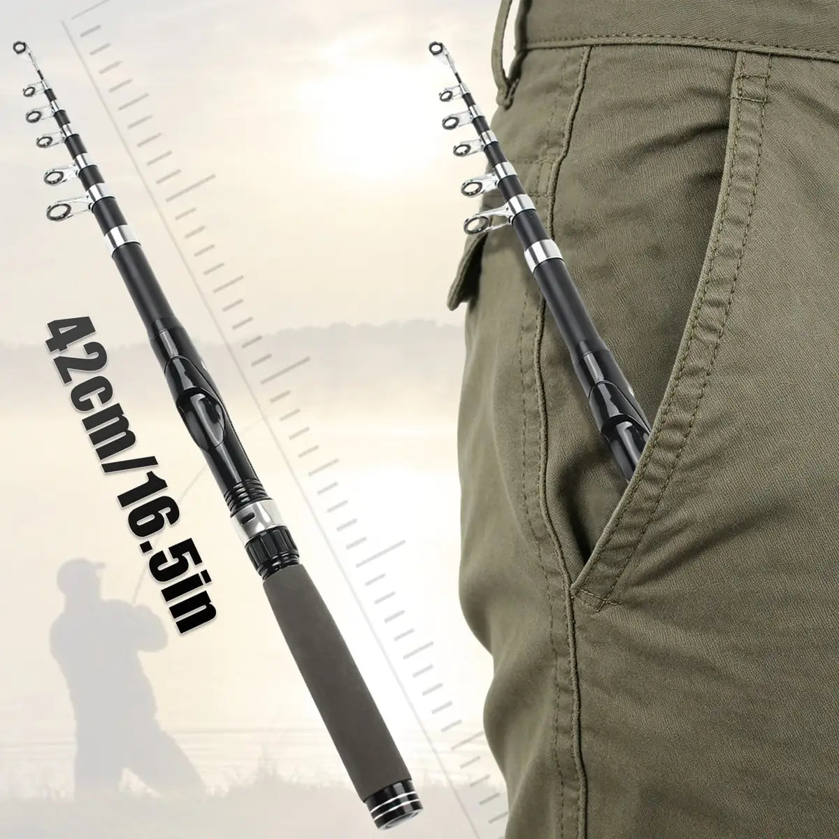 Portable Telescopic Fishing Rod and Reel Combo Tackle Kit