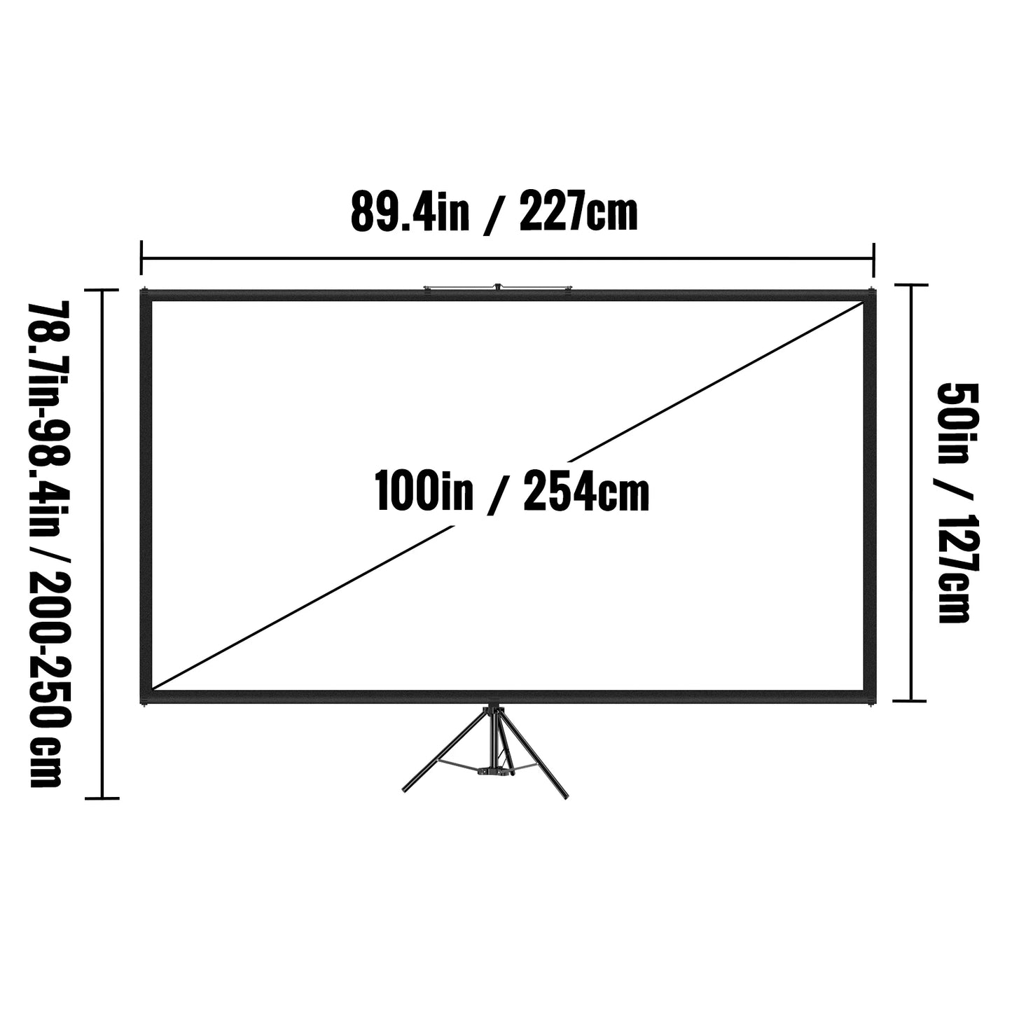 SucceBuy Tripod Projector Screen With Stand 4K Portable Home Cinema