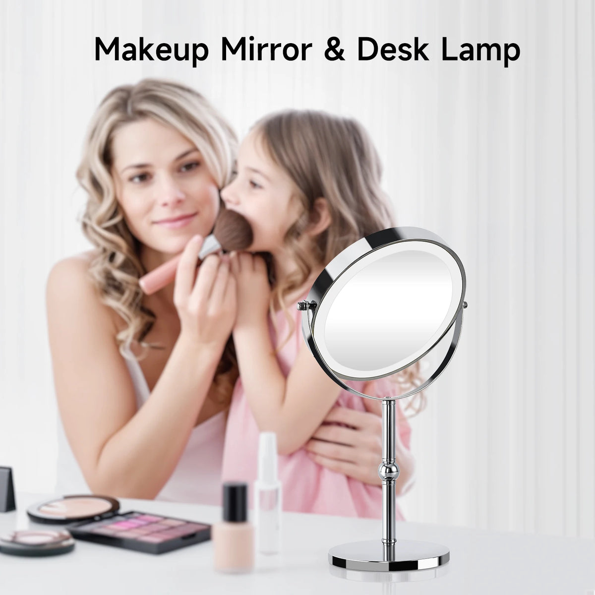 Touch LED Double Sided Magnifying Vanity Mirror With 10X Magnification