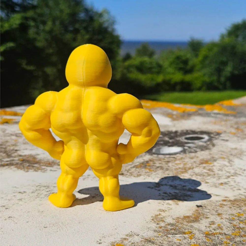 Muscle Duck Figurine Whimsical Desktop Decor for Home and Bookshelves