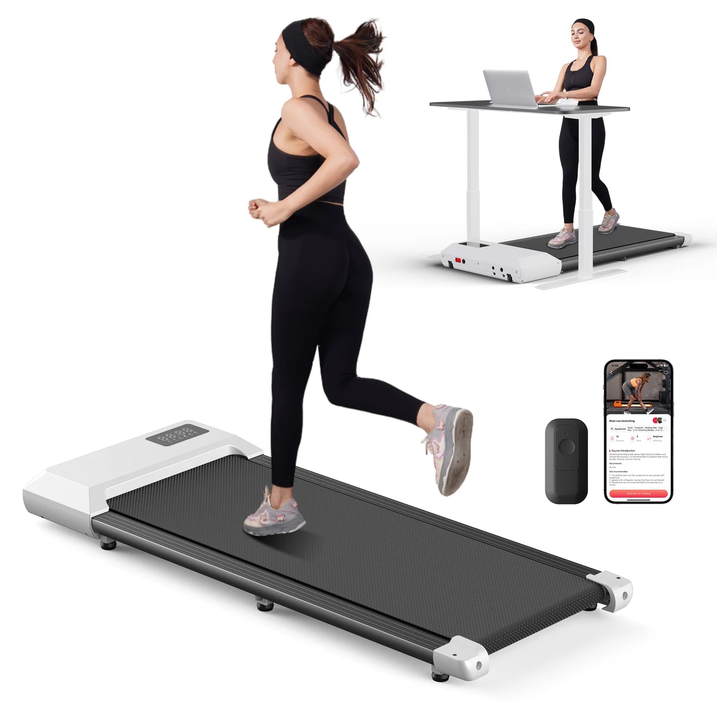 Superun 2in1 Treadmill For Walking And Running With LCD Display