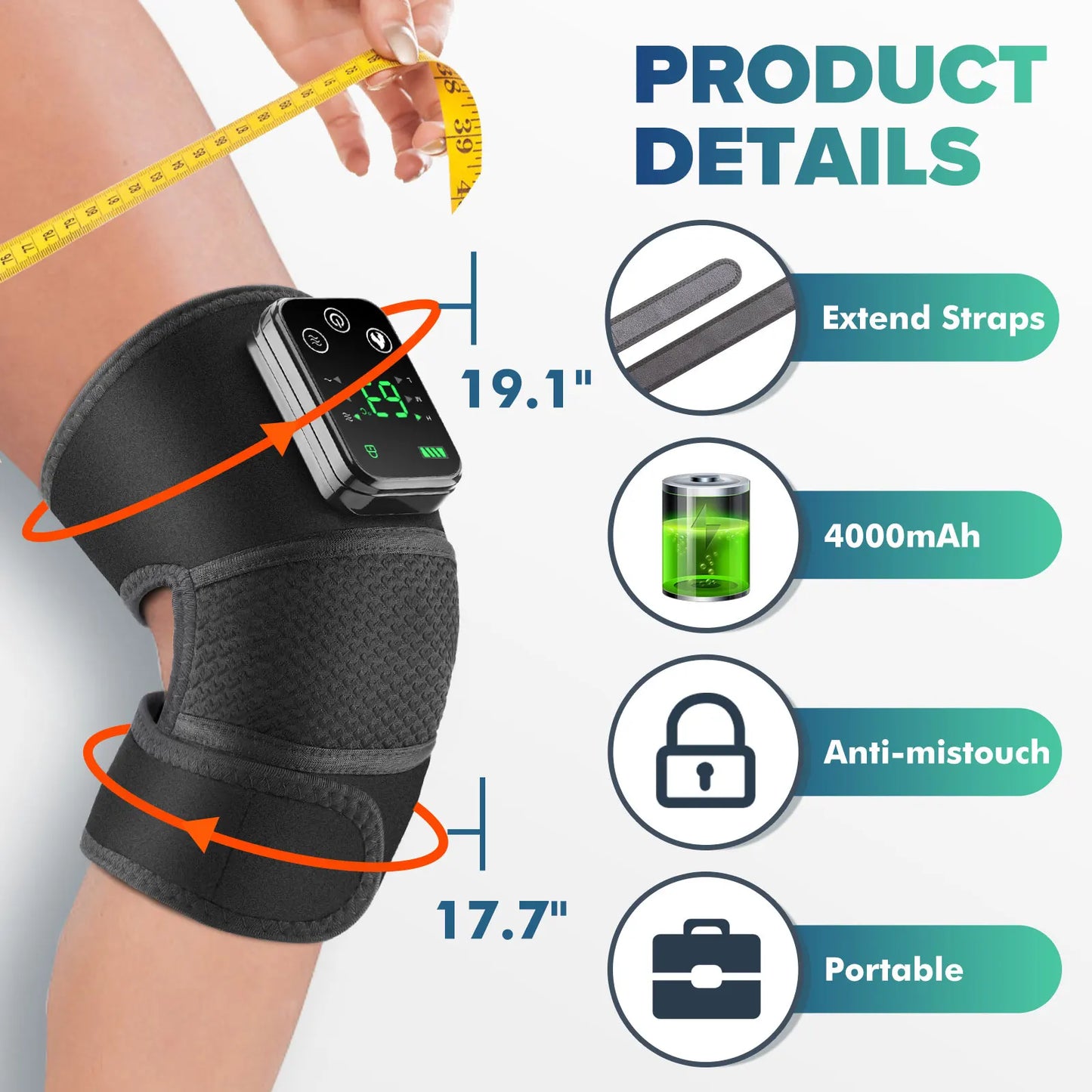 Hailicare Knee Heating Massager With Hot Compress And Vibration