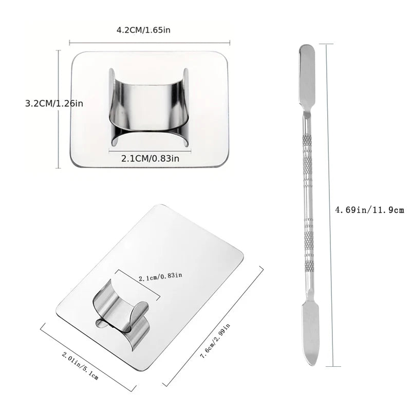 Stainless Steel Makeup Mixing Palette With Foundation Spatula