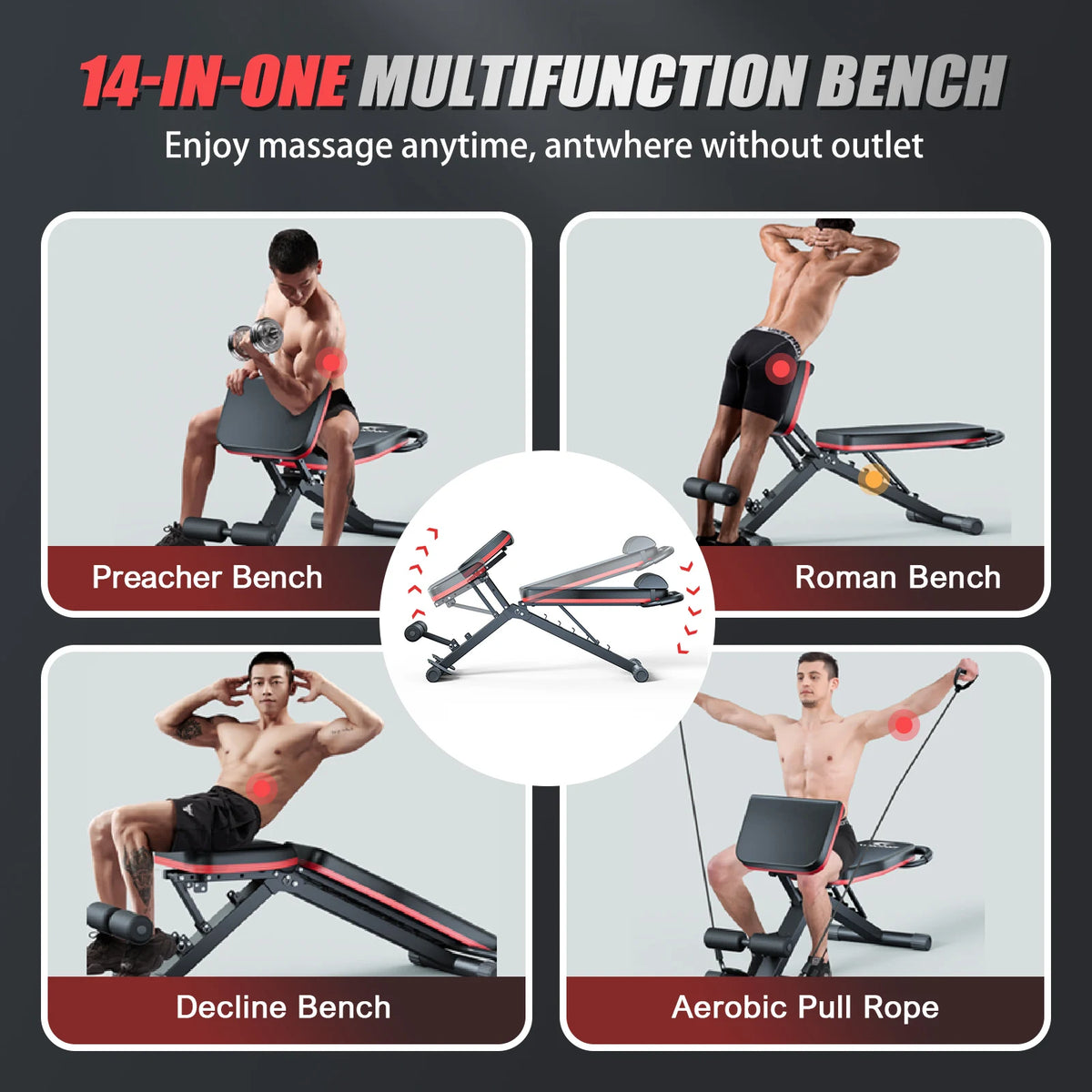 Pre Assembled Foldable Dumbbell Weight Bench For Full Body Workouts