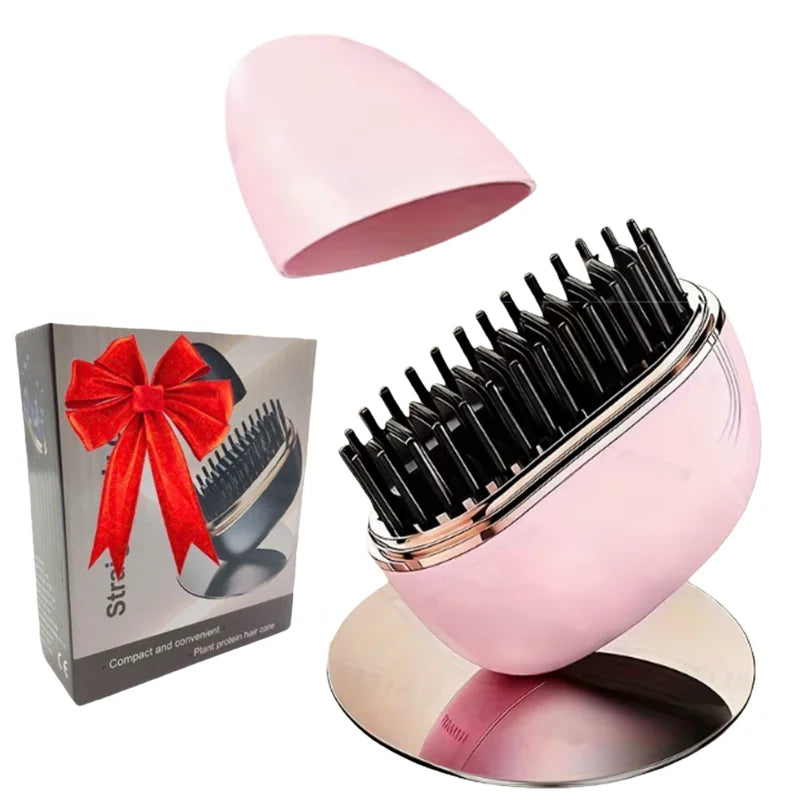 Zimir Mini Rechargeable Hair Straightener Brush With Temp Control