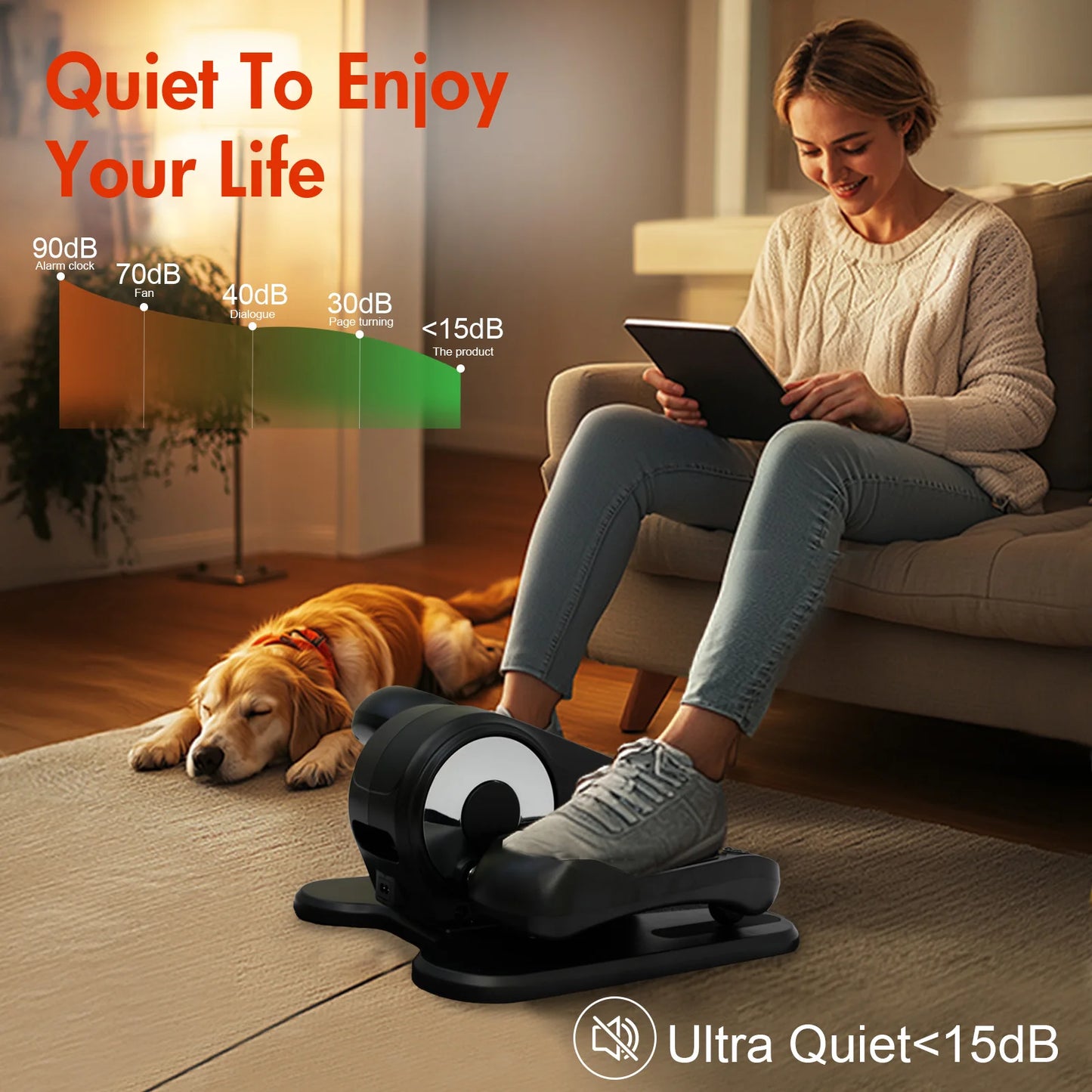 Gamewiu Under Desk Elliptical Mini Leg Exerciser With LCD Display