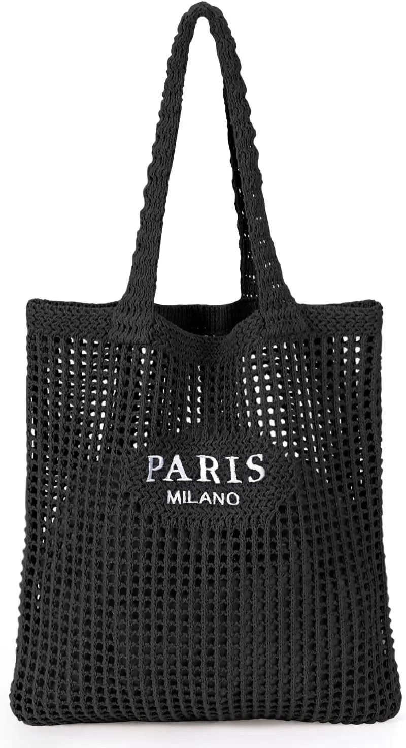 Hatisan Crochet Tote Bag Women Mesh Beach Bag Boho Knit