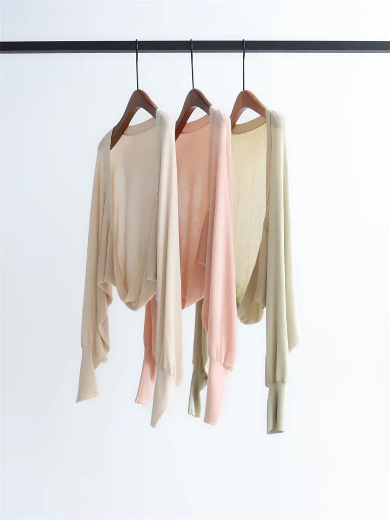 Womens Simple And Comfortable Long Sleeve Knit Sweater Top