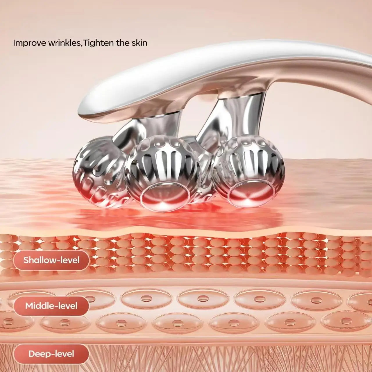 Facial Massager Rechargeable Face Roller for Neck Lymphatic Drainage