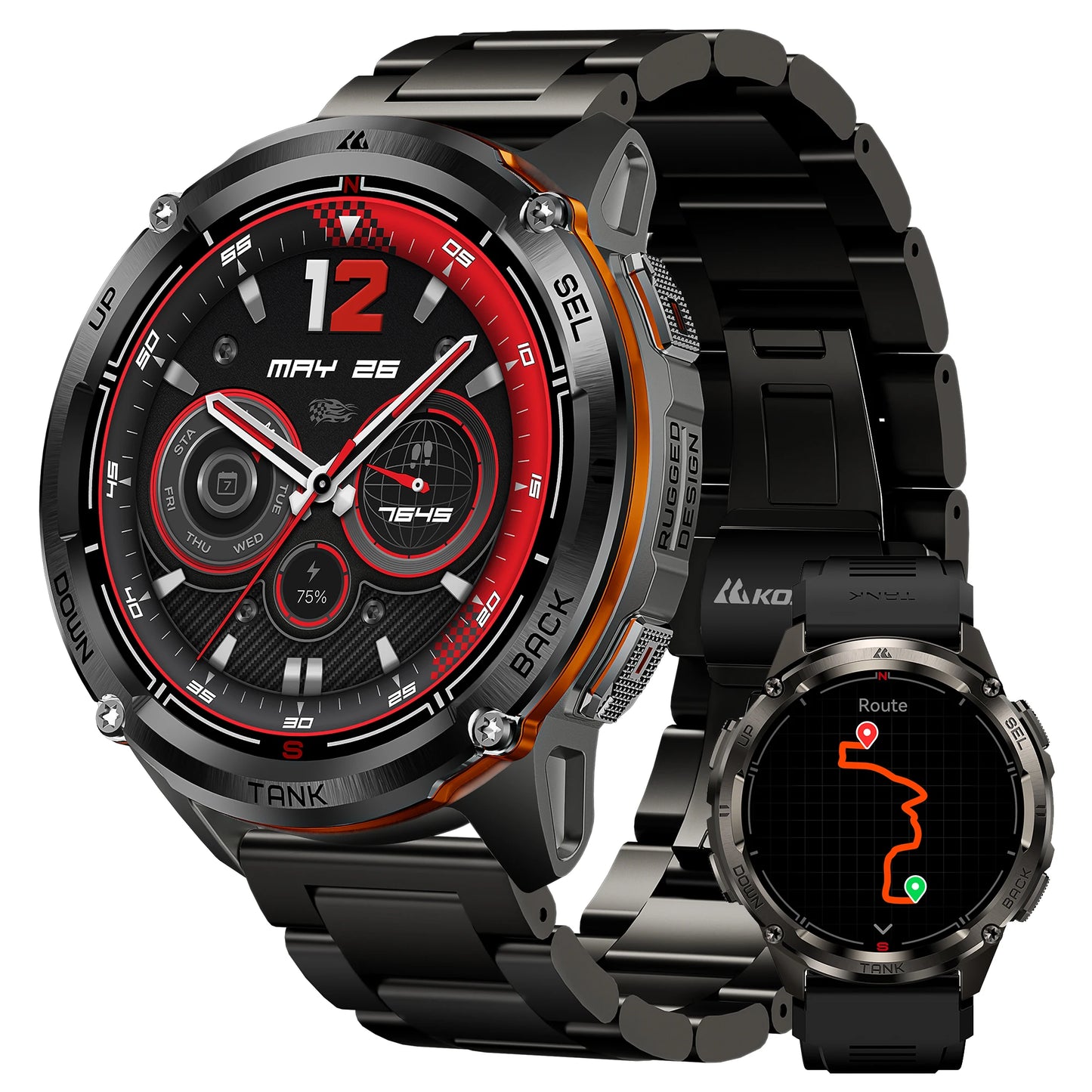 KOSPET Tank T3 Ultra 2 GPS Smartwatch Altimeter Barometer AMOLED
