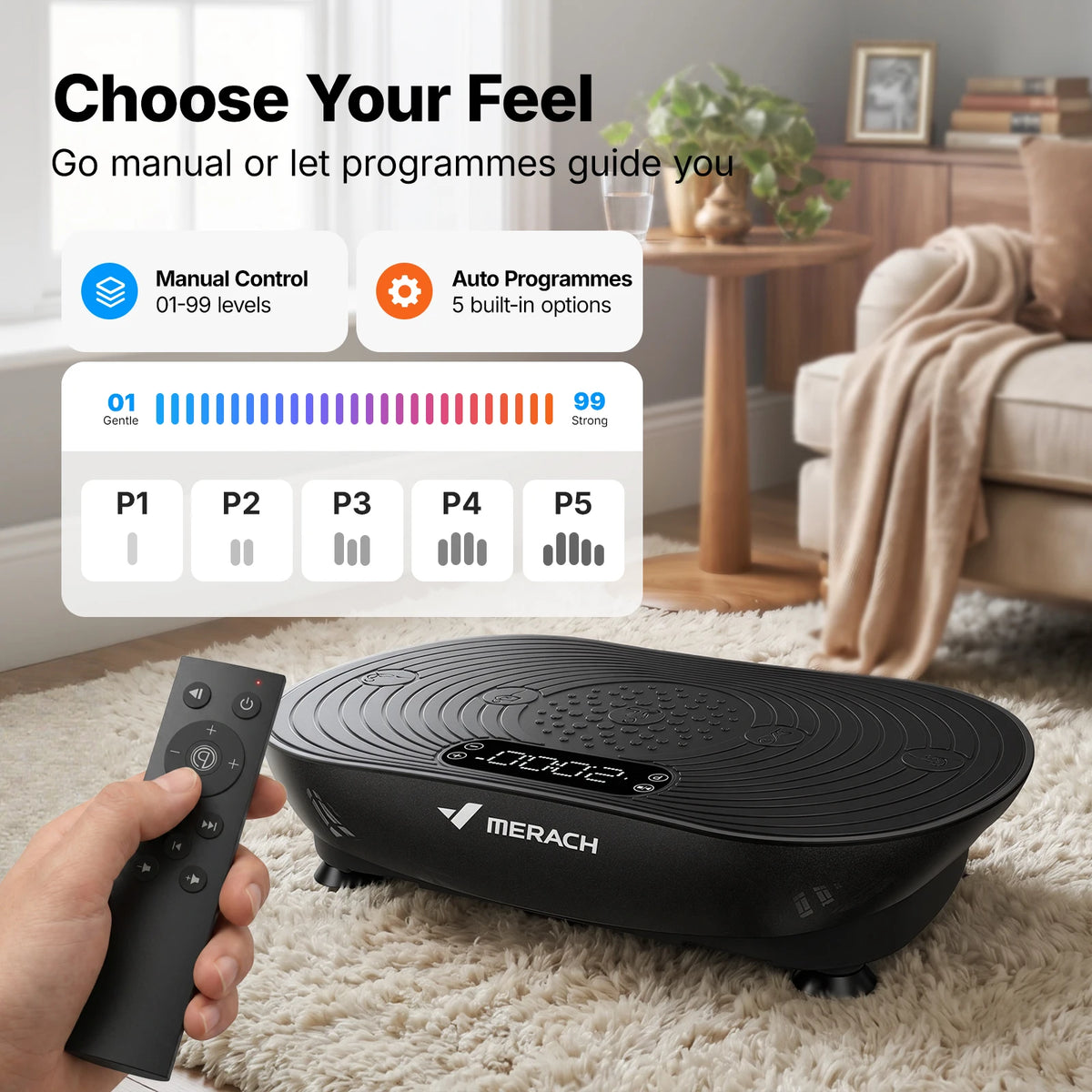MERACH Vibration Plate Exercise Machine With Digital Display And Speakers