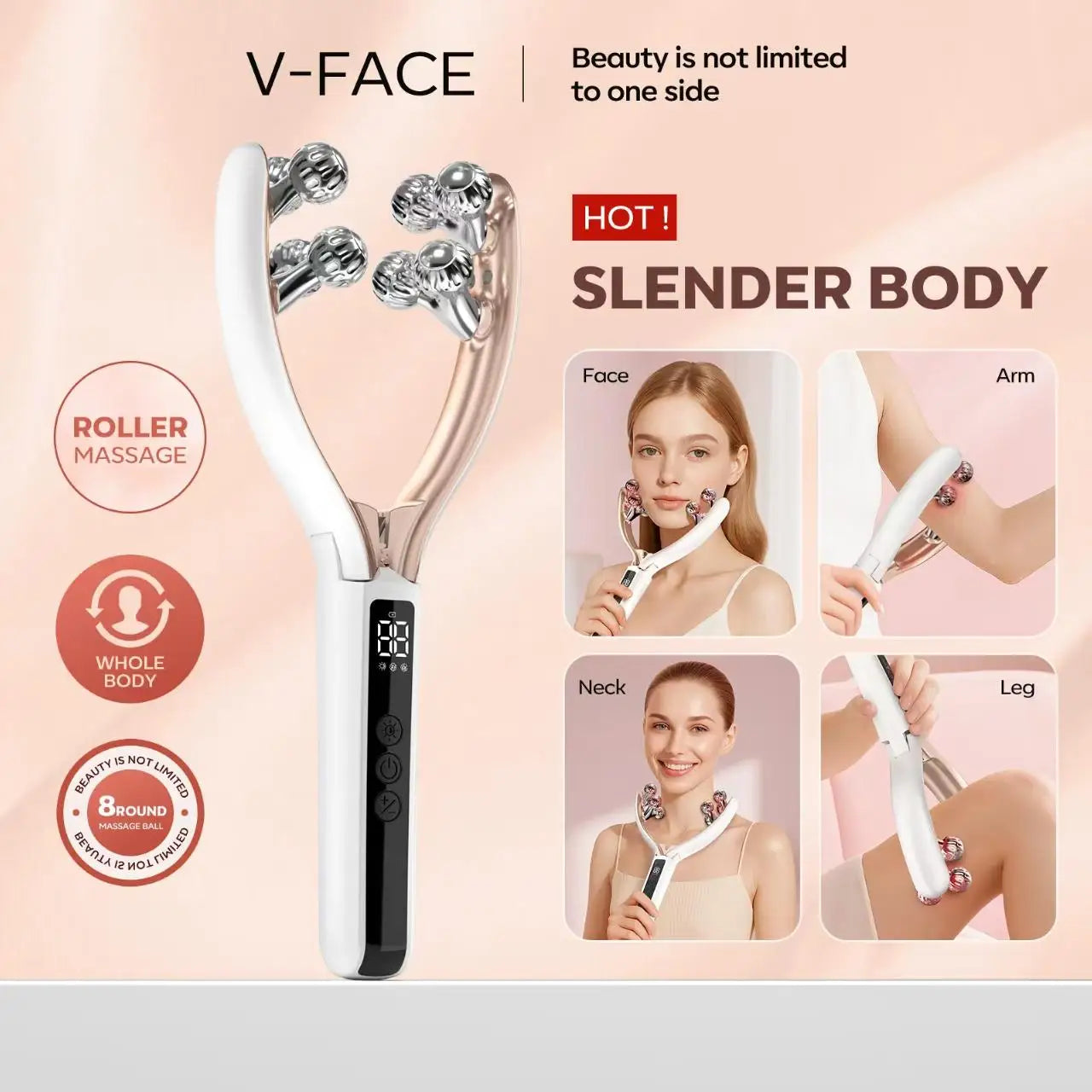 Facial Massager Rechargeable Face Roller for Neck Lymphatic Drainage