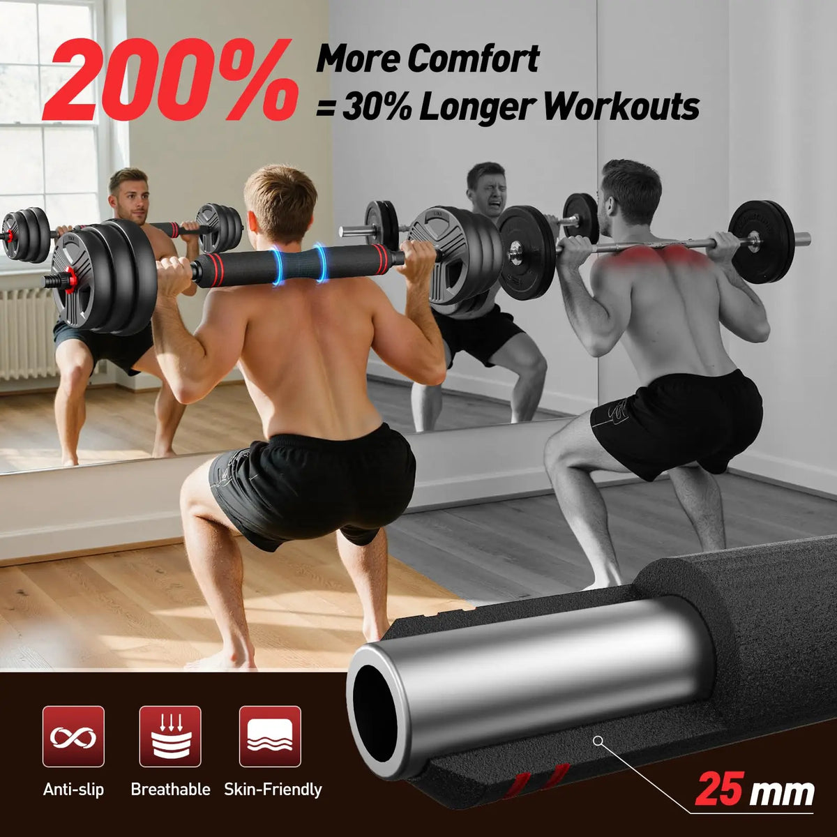 FED Fitness 5 In 1 Adjustable Dumbbell Barbell Kettlebell Set