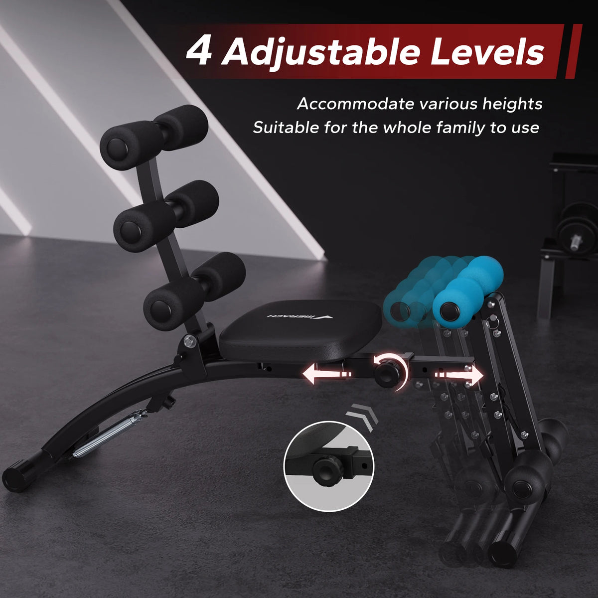 Merach Adjustable Ab Workout Bench For Home Gym Core Fitness
