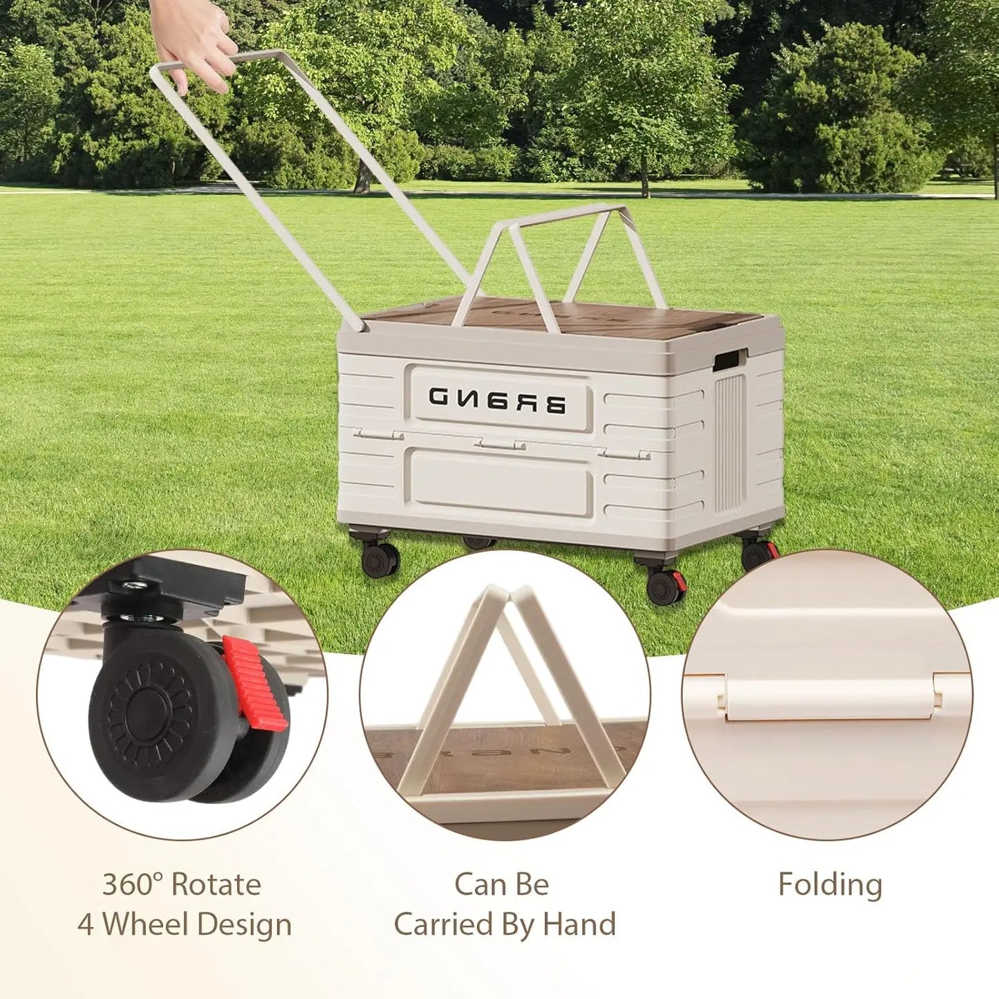 Heavy Duty 360 Degree Foldable Camping Storage Cart
