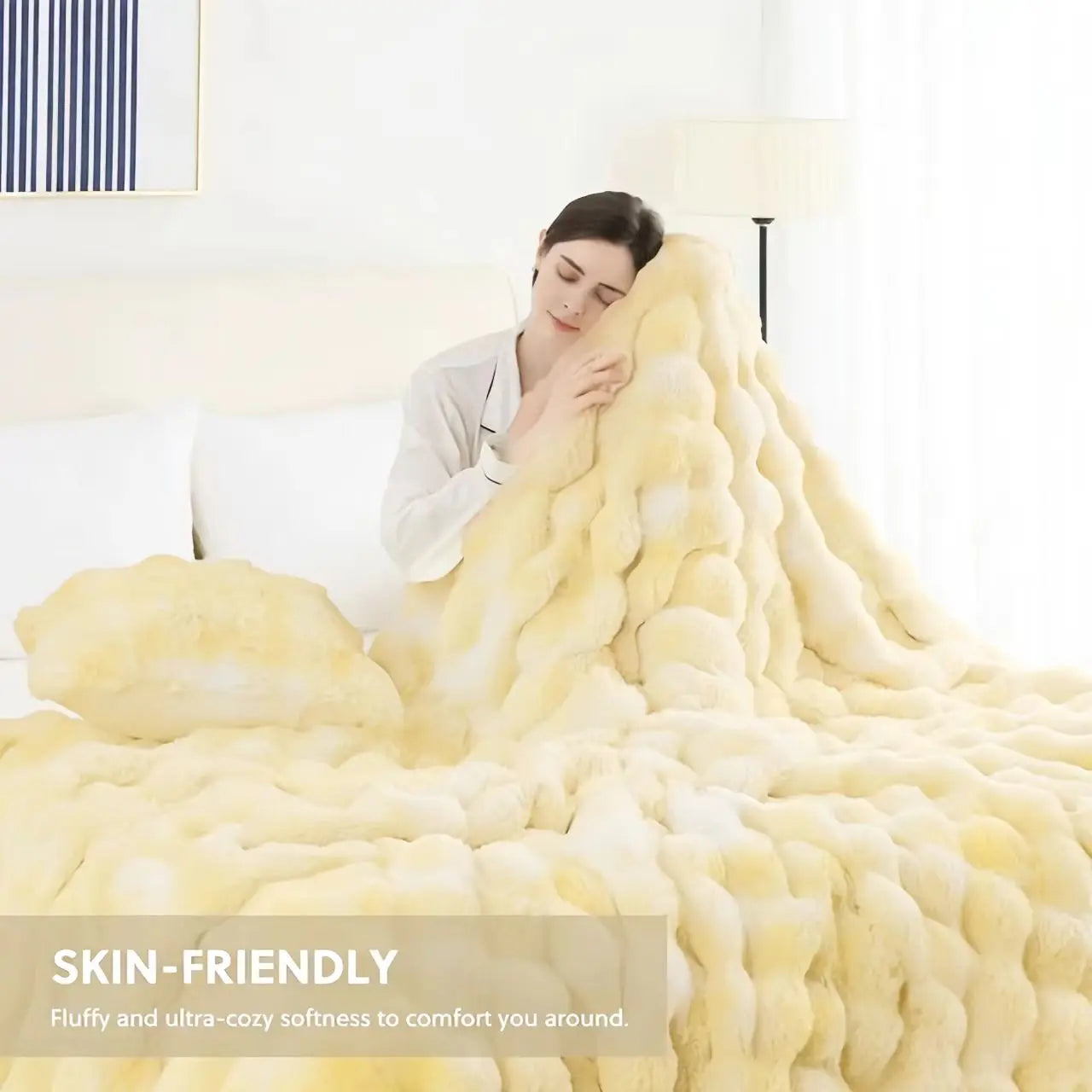 Rosekind Cozy Faux Fur Soft Plush Throw Blanket for Home