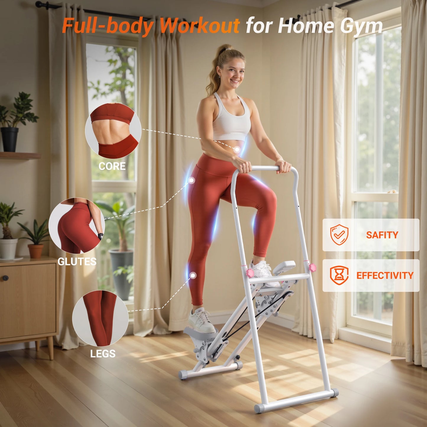 Merach Compact Foldable Stair Stepper For Home Fitness Workouts