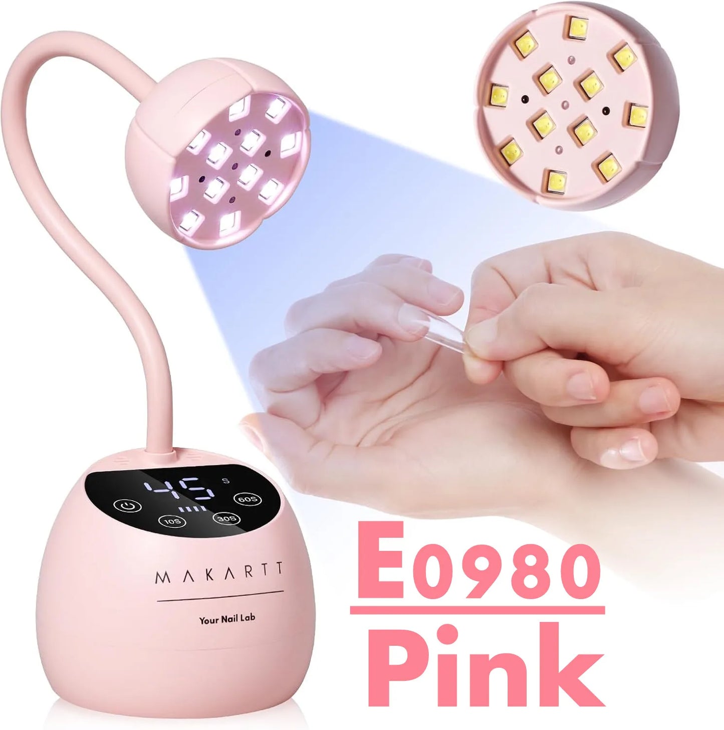 Makartt Cordless Gooseneck UV LED Nail Lamp With Timers