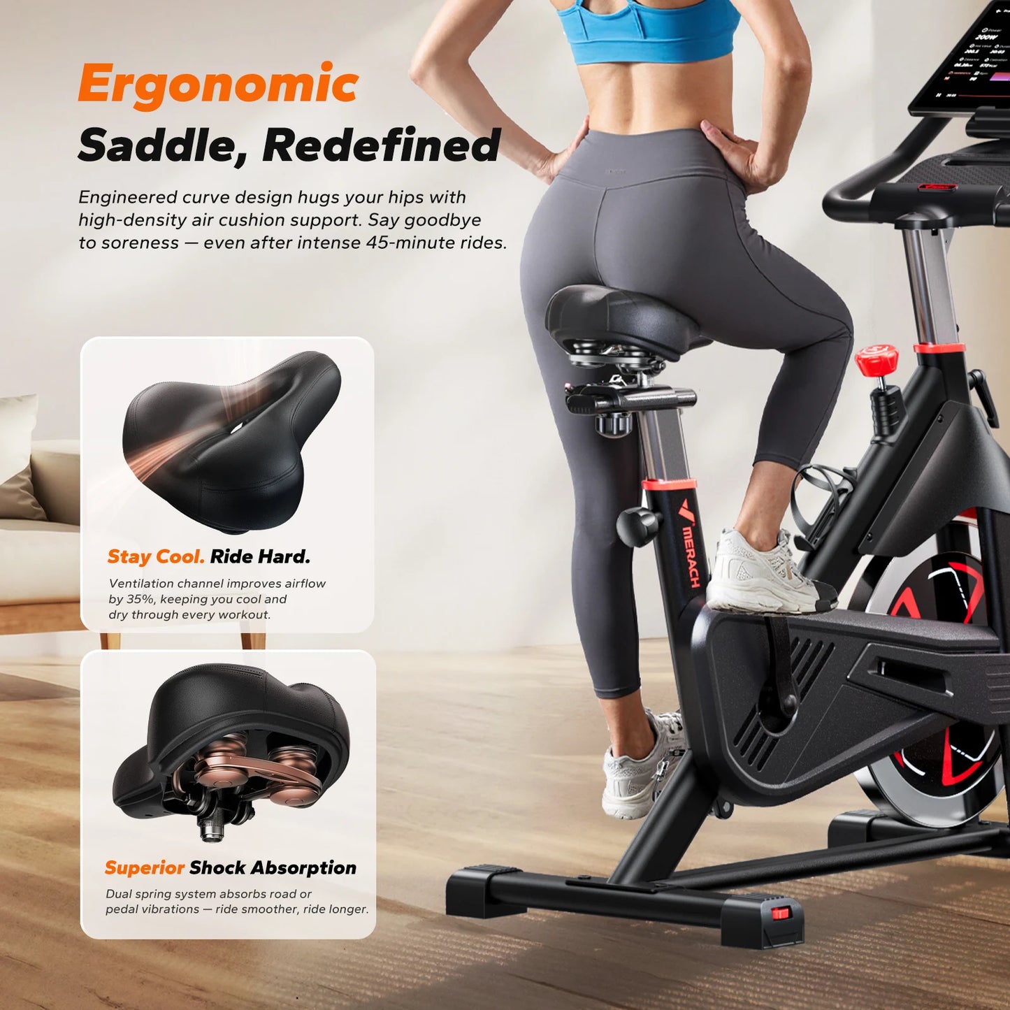 Merach Exercise Bike With Magnetic Resistance And Bluetooth