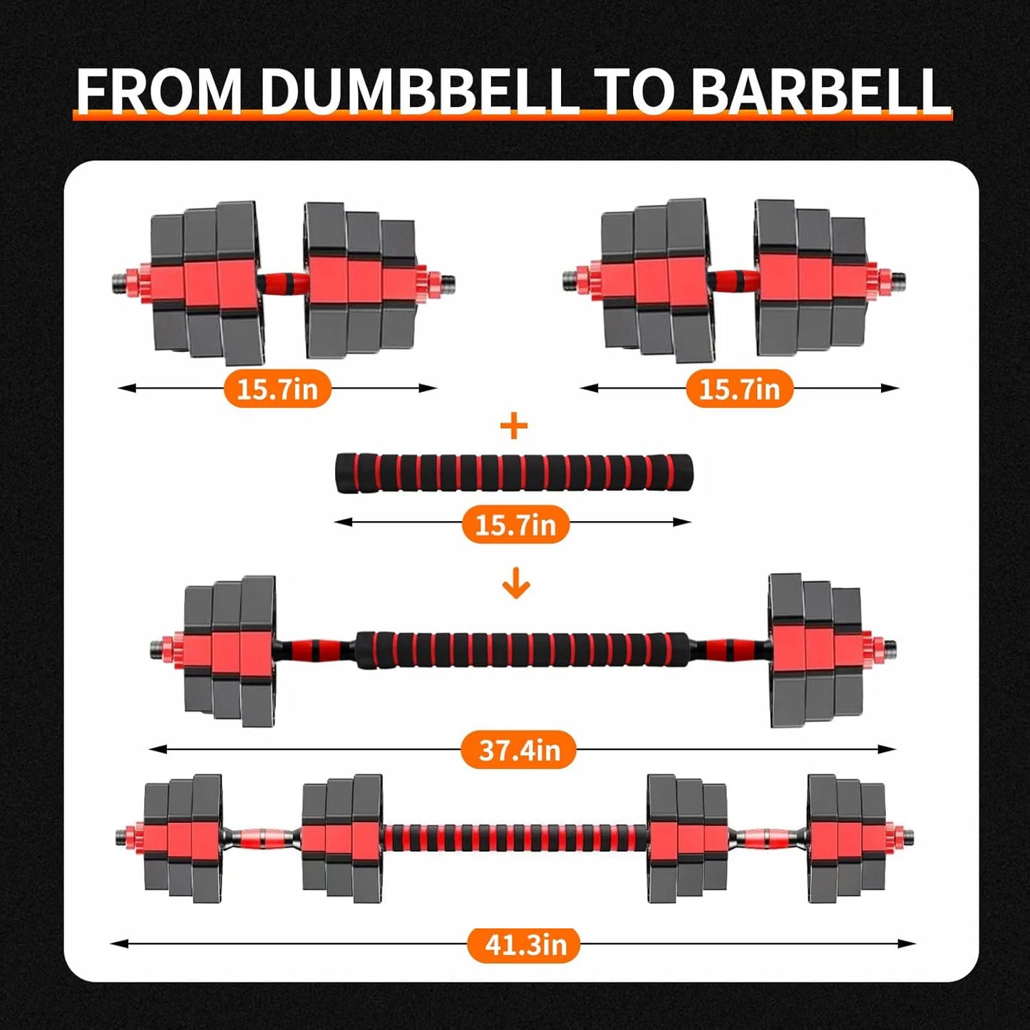 Adjustable Dumbbell Barbell Fitness Set With Anti Slip Grip