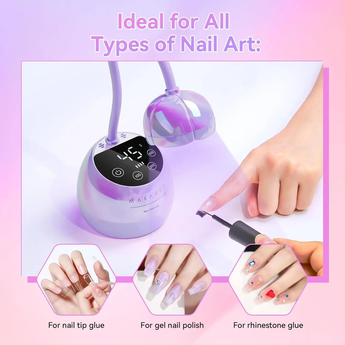 Makartt Cordless Gooseneck UV LED Nail Lamp With Timers
