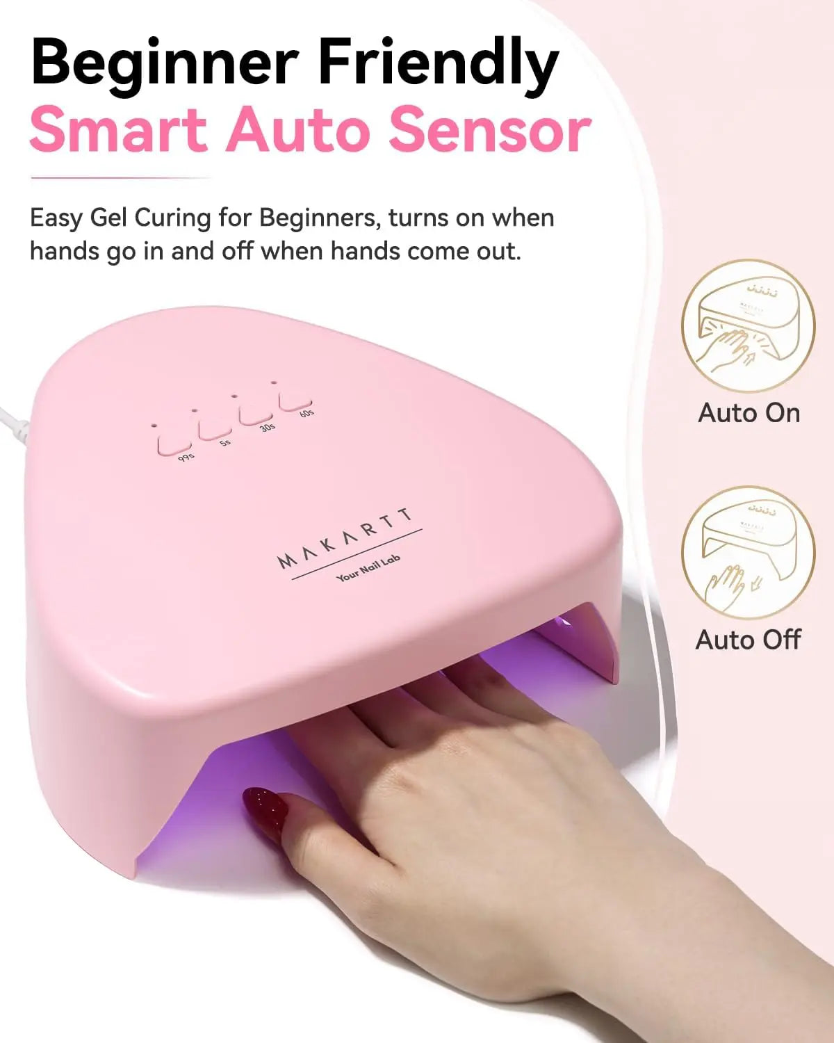 Makartt Compact UV Nail Lamp For Gel Polish Auto Sensor