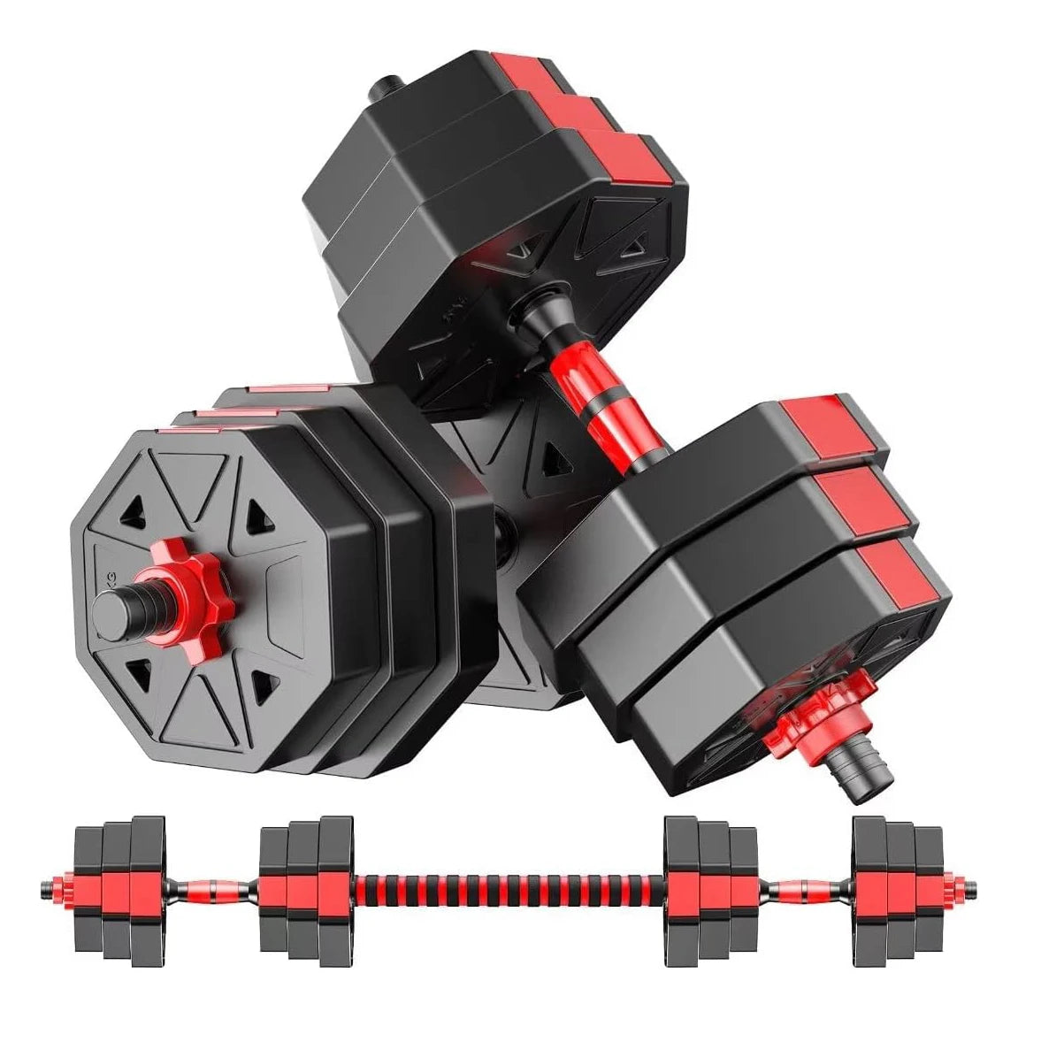 Adjustable Dumbbell Barbell Fitness Set With Anti Slip Grip