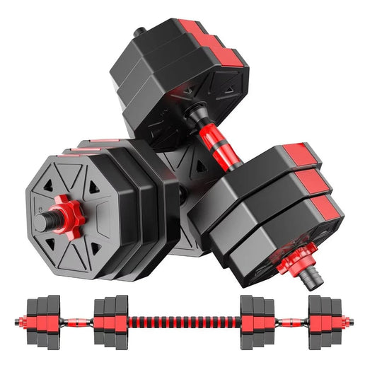 Adjustable Dumbbell Barbell Fitness Set With Anti Slip Grip