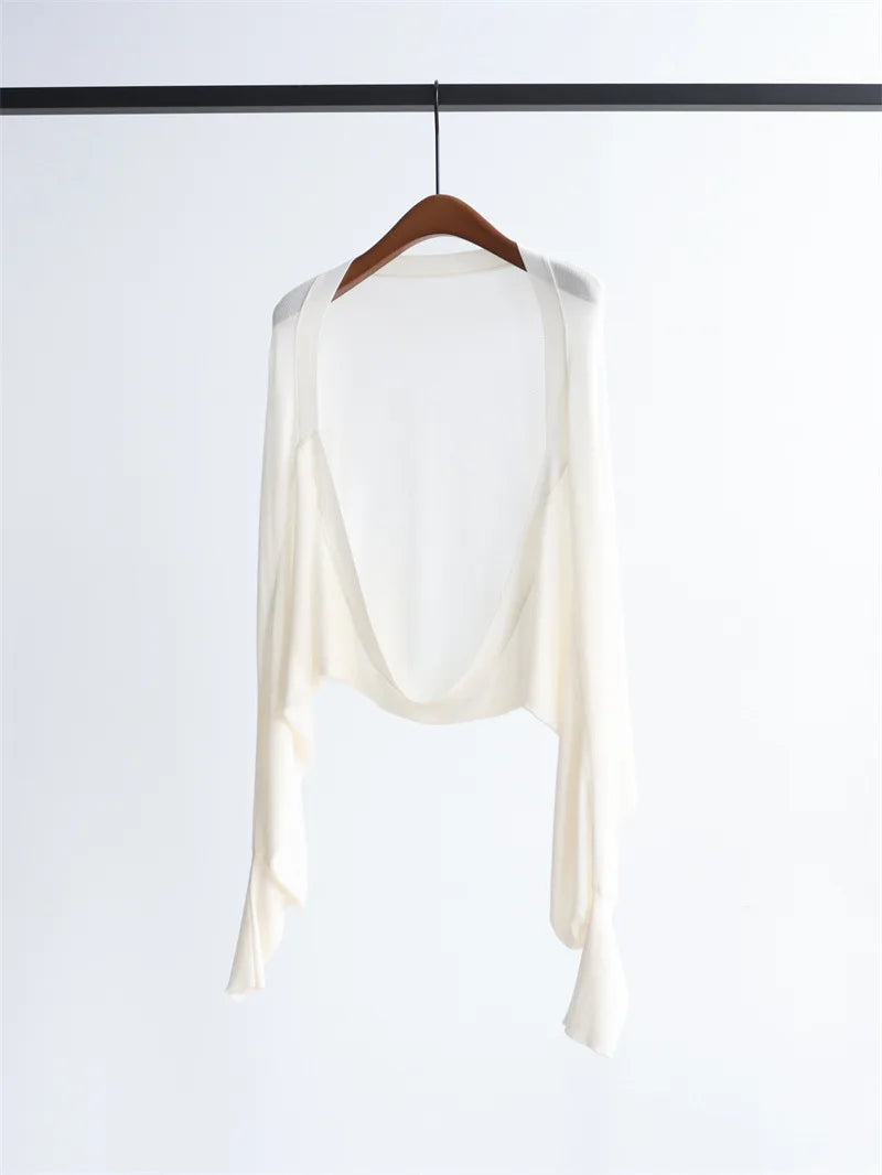 Womens Simple And Comfortable Long Sleeve Knit Sweater Top