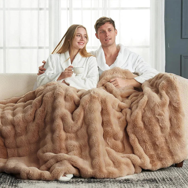 Rosekind Cozy Faux Fur Soft Plush Throw Blanket for Home