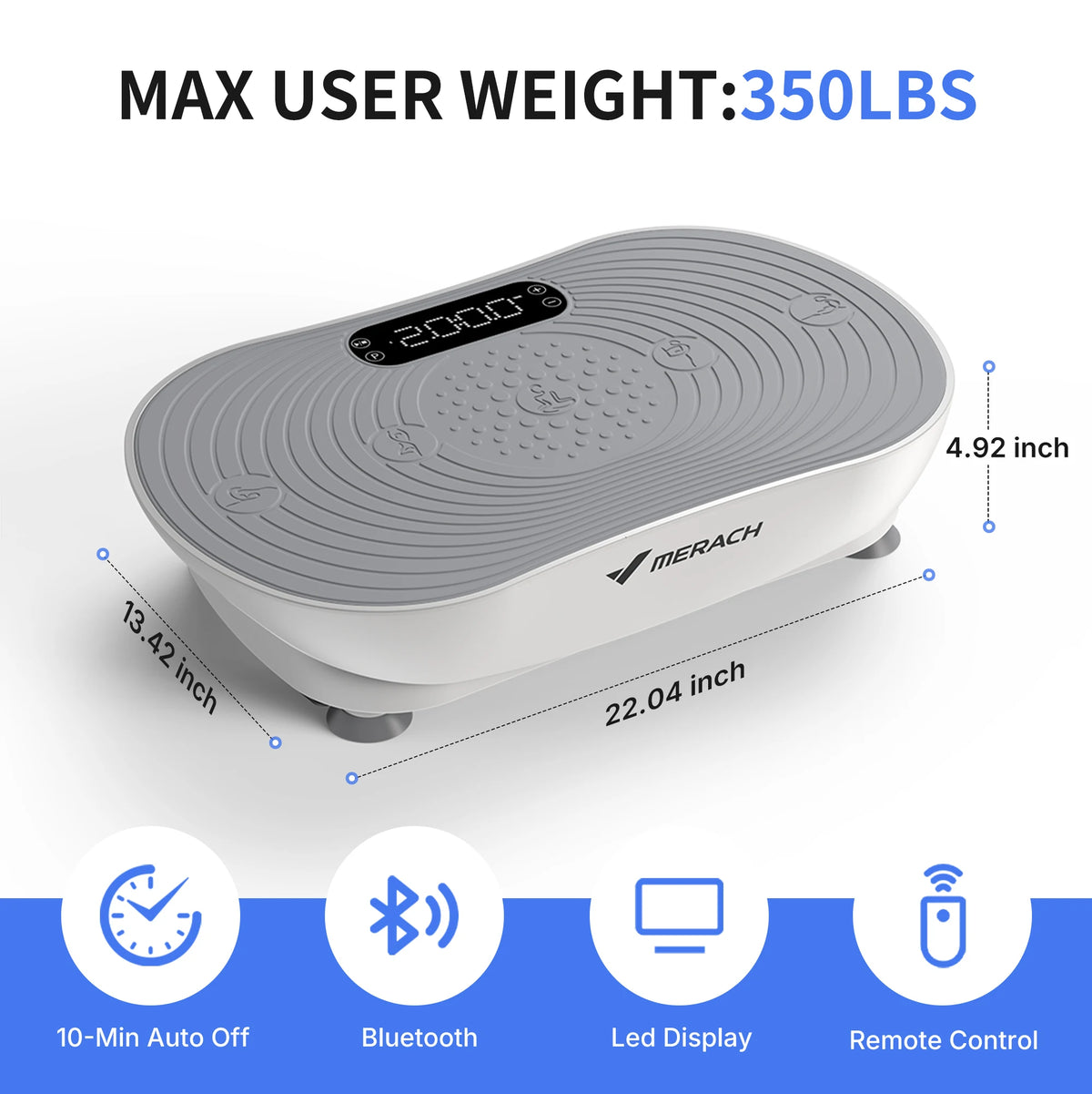 MERACH Vibration Plate Exercise Machine With Digital Display And Speakers
