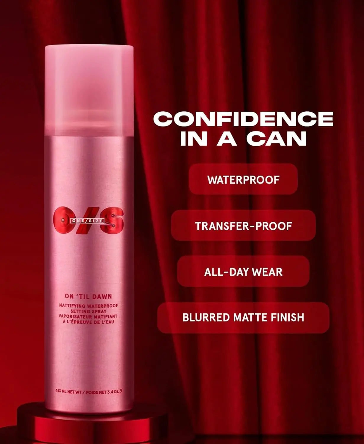 One Size Til Dawn Waterproof Mattifying Setting Spray For Face