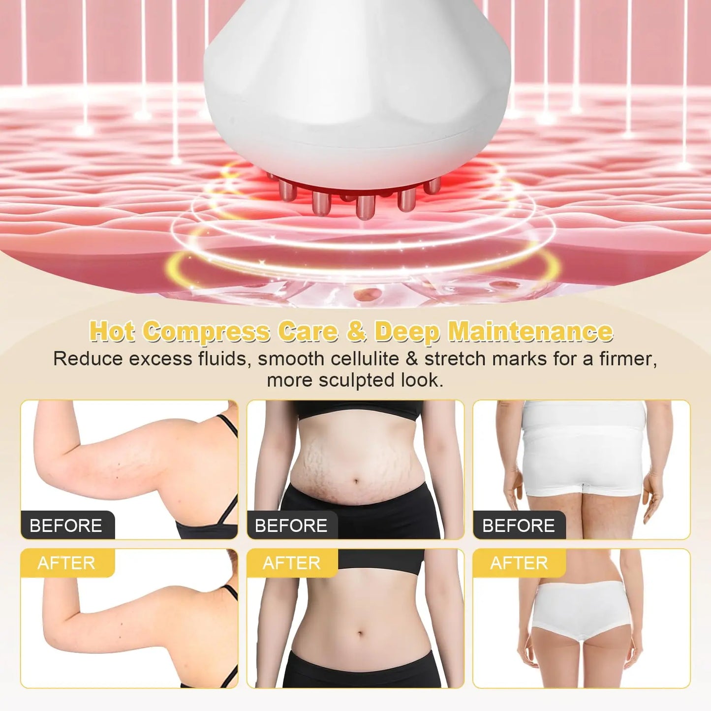 Jitesy Lymphatic Drainage Massager Heat Vibration Skin Firming Device
