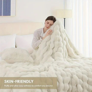 Rosekind Cozy Faux Fur Soft Plush Throw Blanket for Home