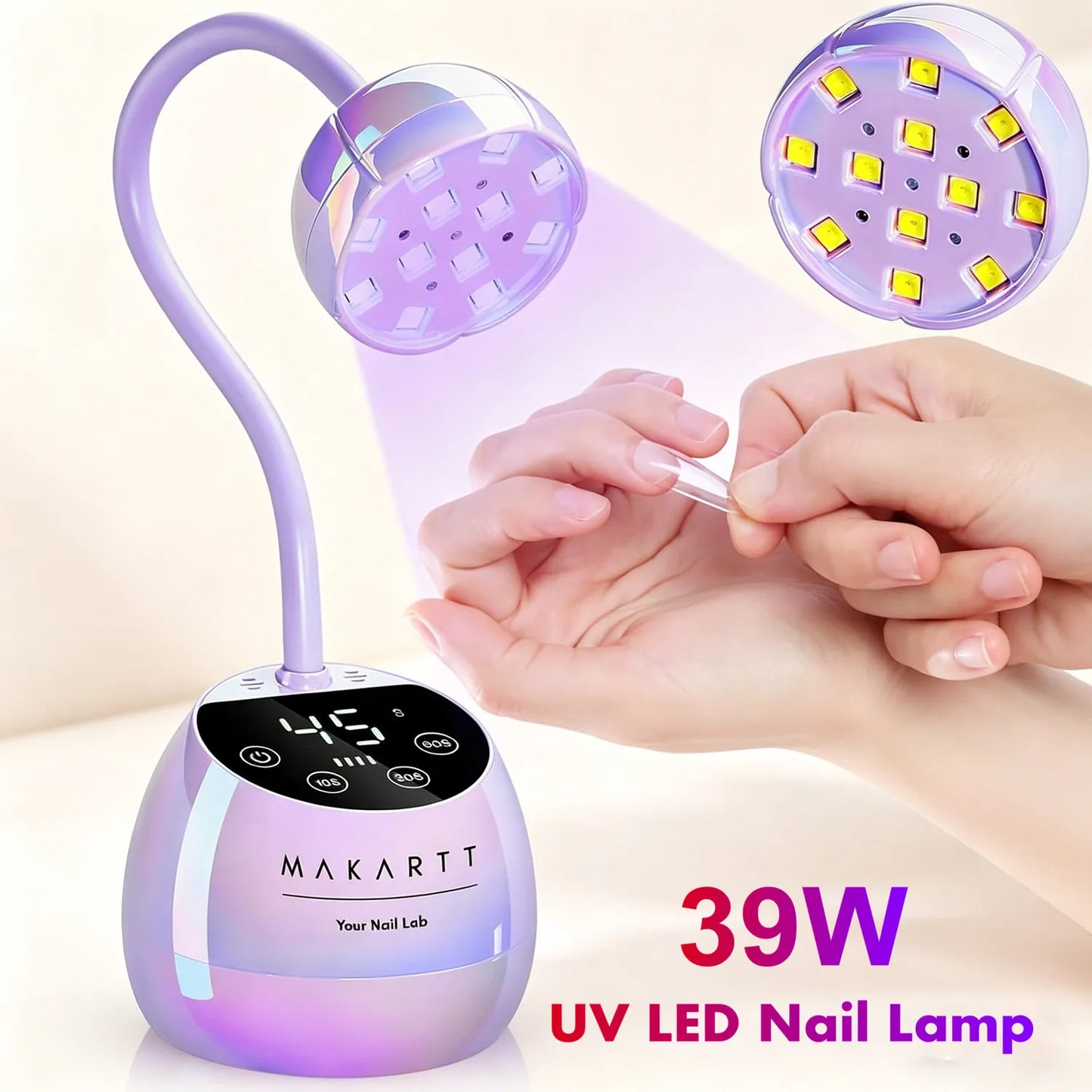 Makartt Cordless Gooseneck UV LED Nail Lamp With Timers