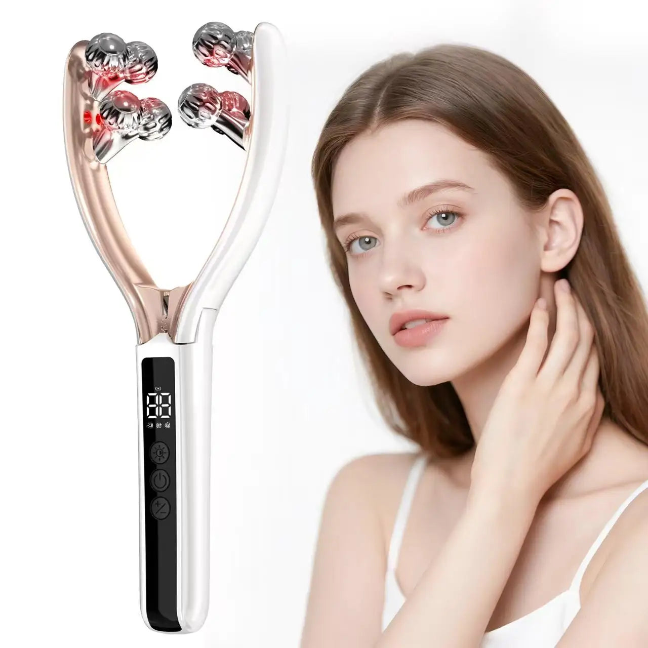 Facial Massager Rechargeable Face Roller for Neck Lymphatic Drainage