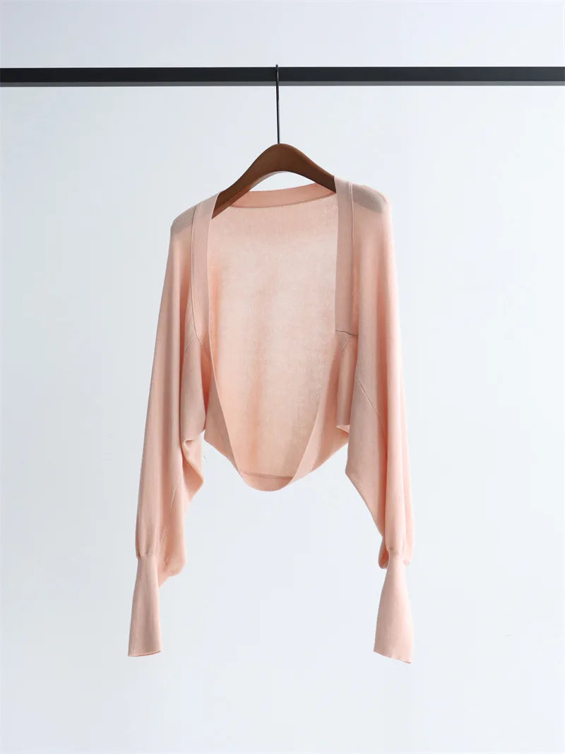 Womens Simple And Comfortable Long Sleeve Knit Sweater Top