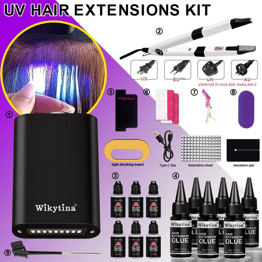 Wikytina Hair Extension Curing Machine With Uv And V Light Tools