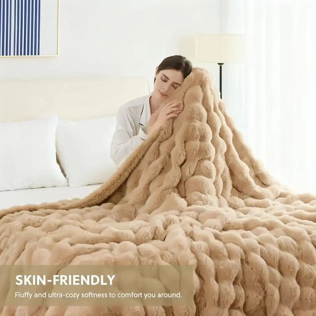 Rosekind Cozy Faux Fur Soft Plush Throw Blanket for Home
