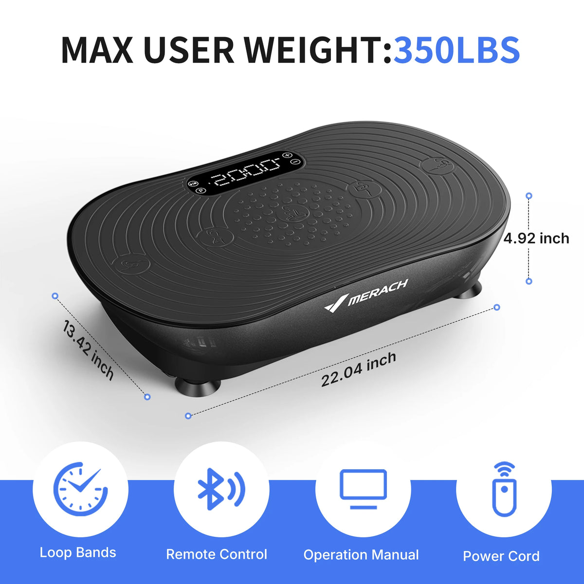 MERACH Vibration Plate Exercise Machine With Digital Display And Speakers