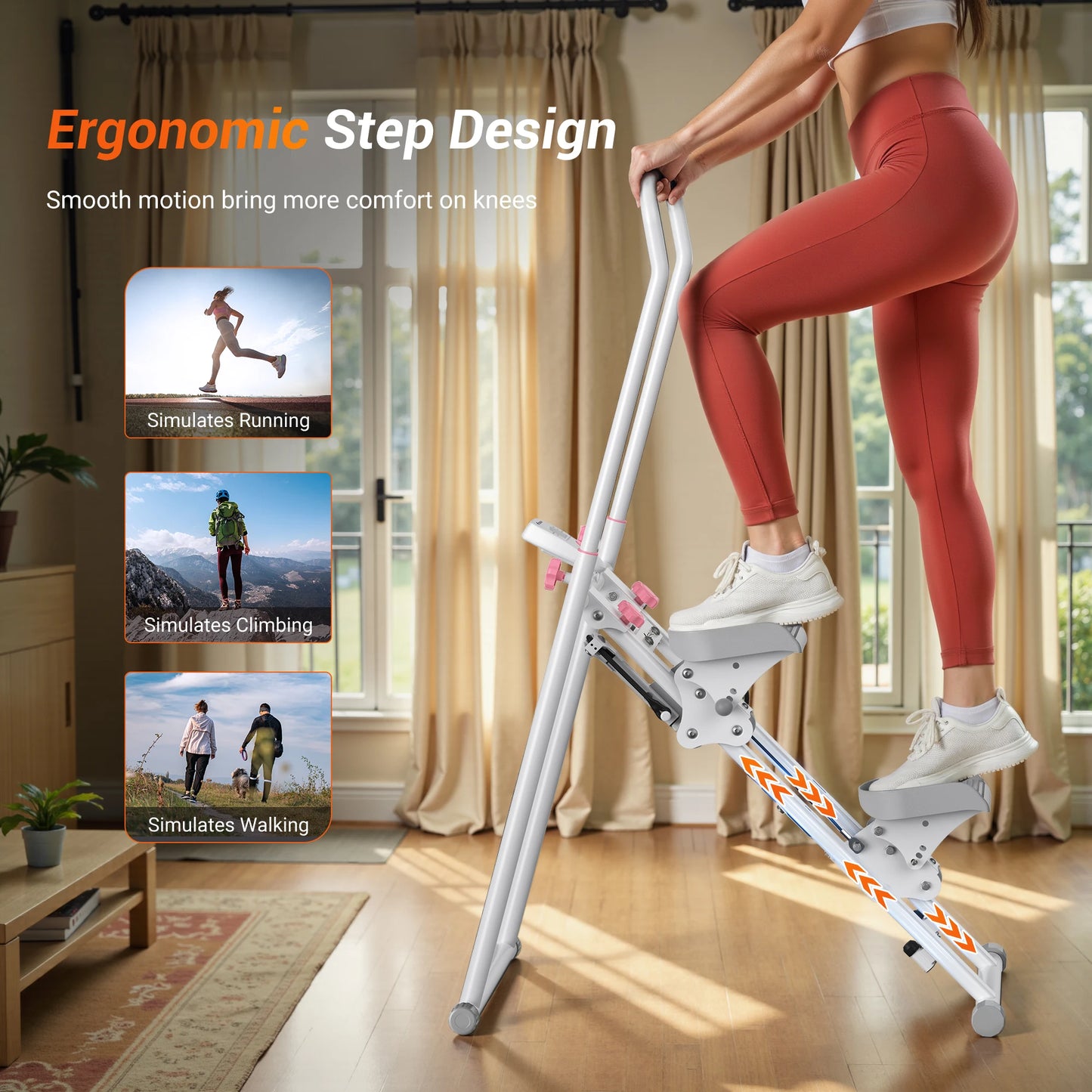 Merach Compact Foldable Stair Stepper For Home Fitness Workouts