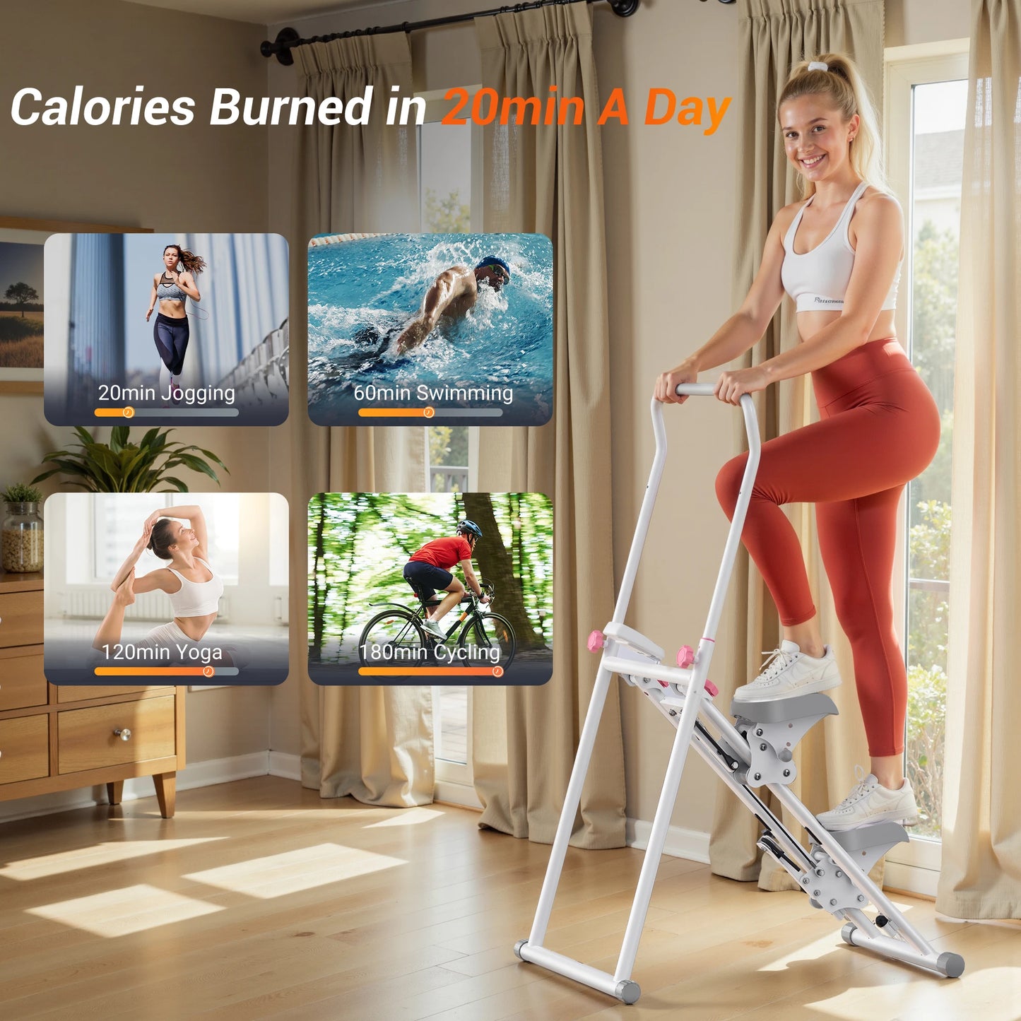 Merach Compact Foldable Stair Stepper For Home Fitness Workouts