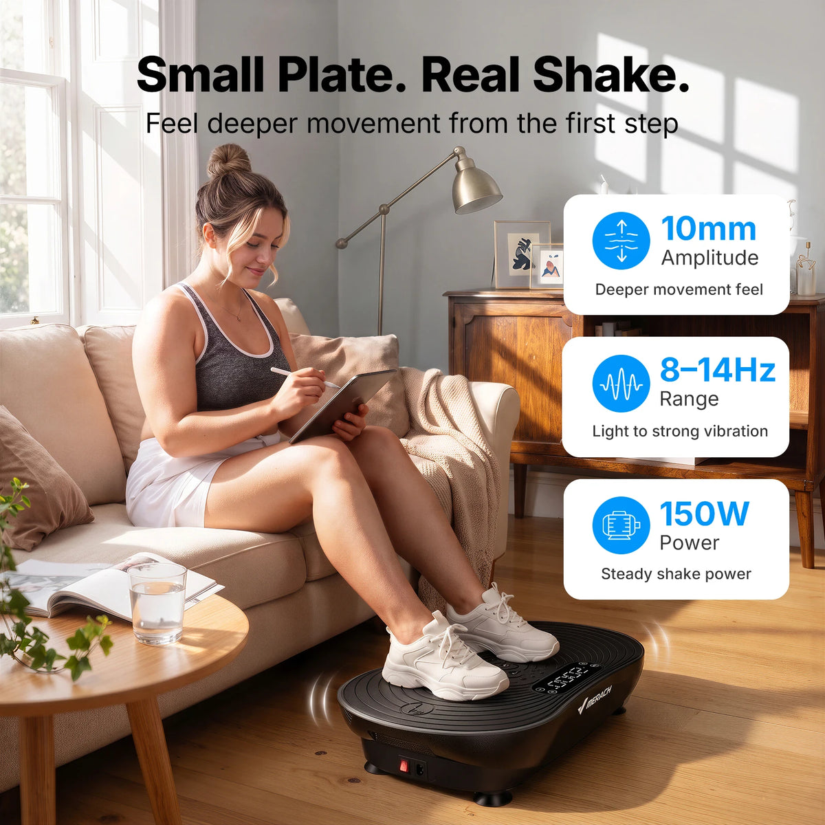 MERACH Vibration Plate Exercise Machine With Digital Display And Speakers