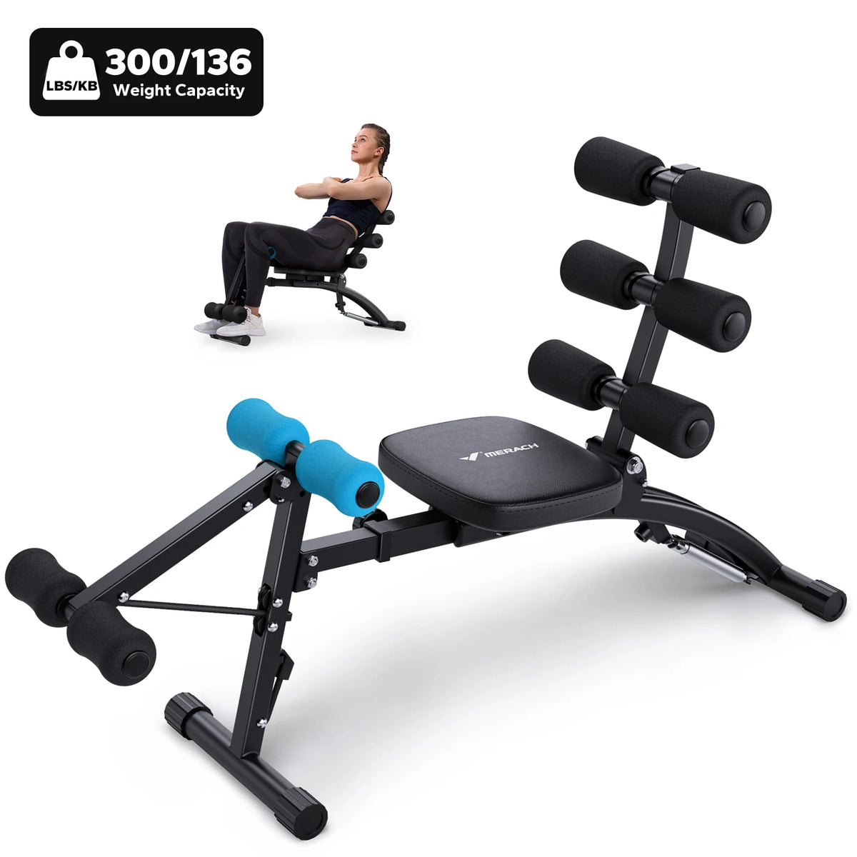 Merach Adjustable Ab Workout Bench For Home Gym Core Fitness