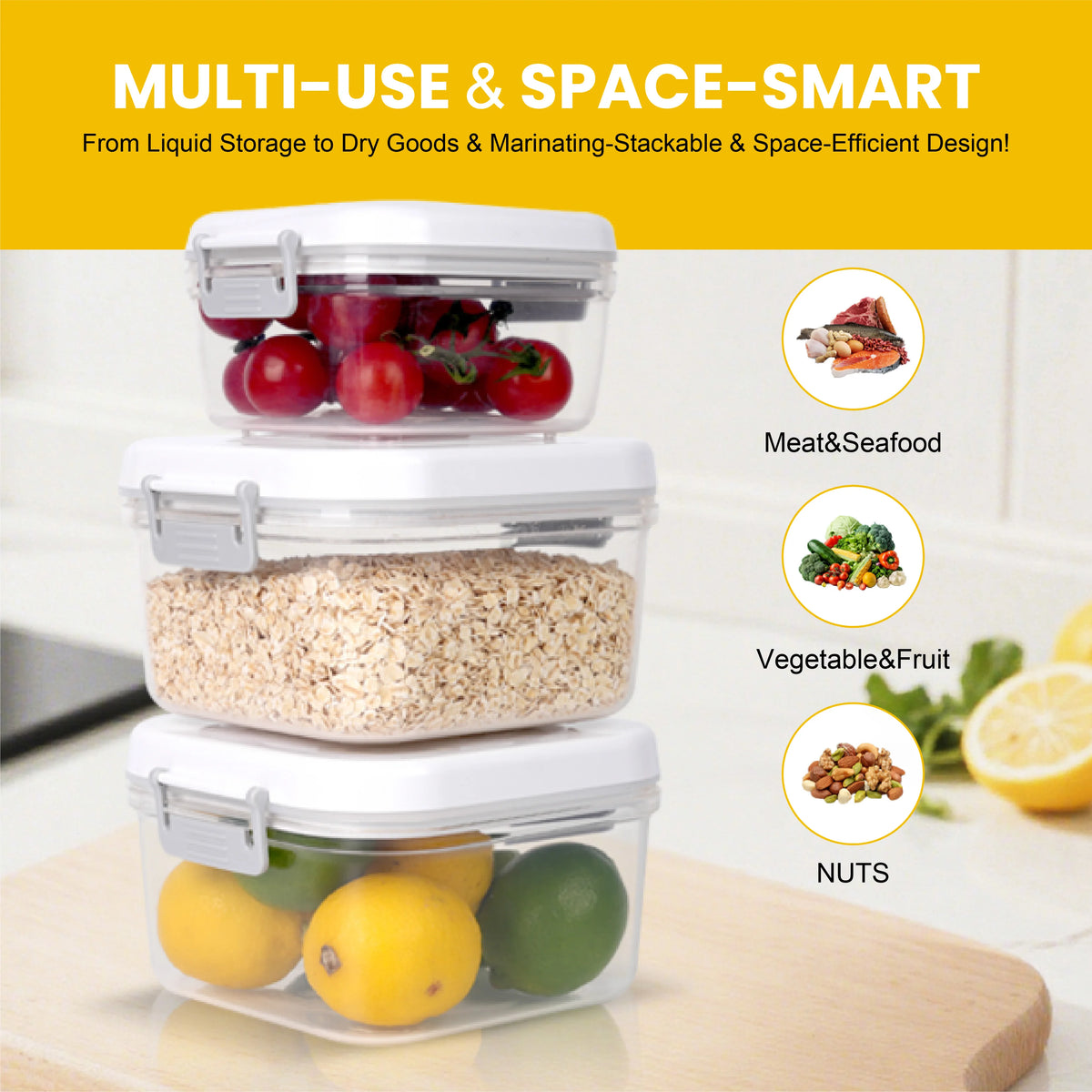 Vacuum Seal Food Storage Containers Set for Freshness and Organization