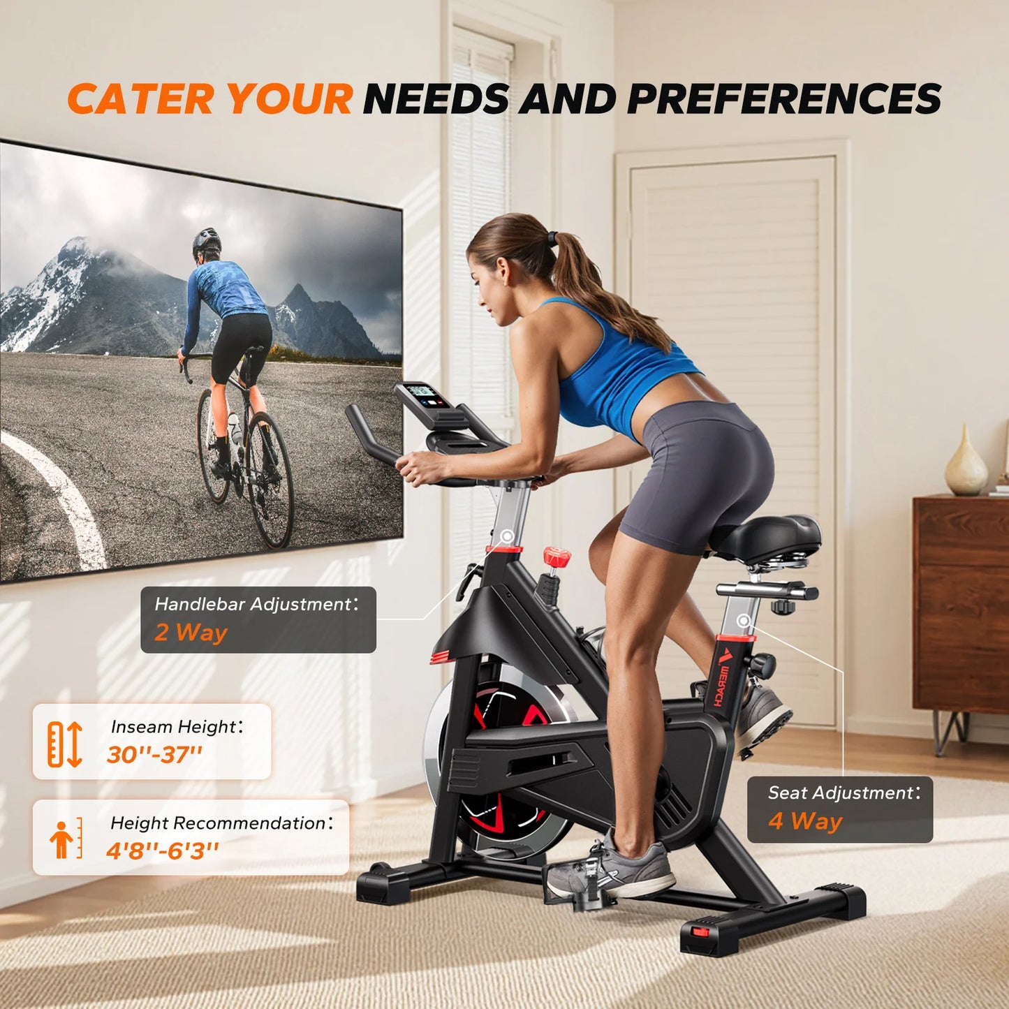 Merach Exercise Bike With Magnetic Resistance And Bluetooth